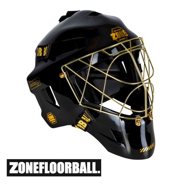 Floorball Helm - Zone Maske UPGRADE PRO CAT EYE CAGE schwarz gold.jpg