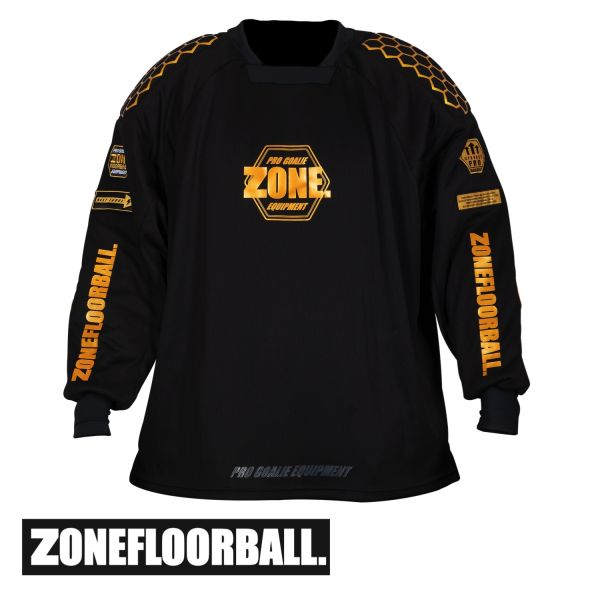 Floorball Torhüter Oberteil - Zone TW-Pullover PRO3 SUPERWIDE schwarz gold.jpg